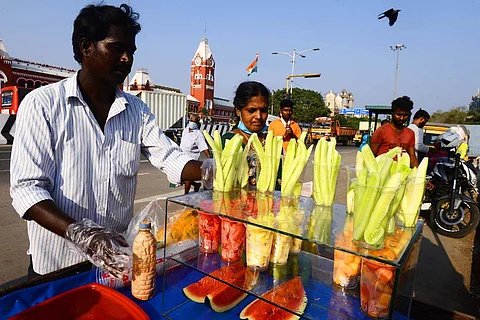 சென்னையில் வெப்பநிலை அதிகரித்து வரும் நிலையில் கோடைக்கால பழங்களான தர்பூசணி வெள்ளரி மற்றும் அன்னாசி போன்ற பழங்கள் விற்பனை சூடு பிடித்துள்ளது.