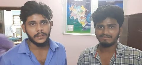 கைது செய்யப்பட்ட கிஷோா்குமாா், கிறிஸ்டோபா், காா்த்திக்.