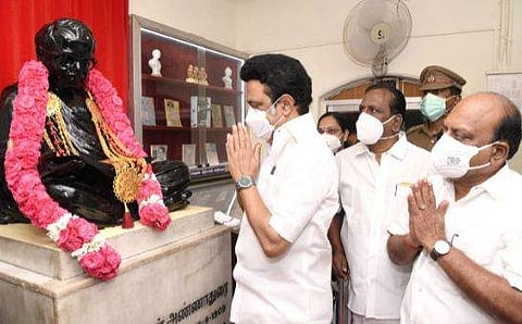 அண்ணா இல்லத்தில் முதல்வர் மு.க.ஸ்டாலின்