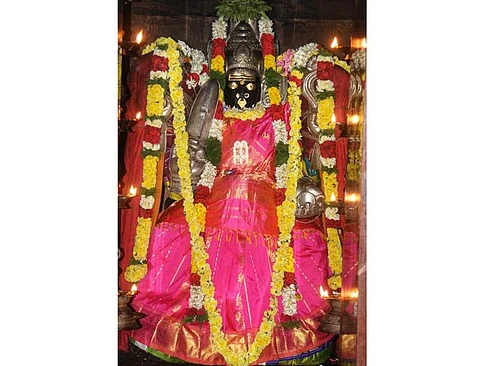 கருவறையிலுள்ள புன்னைநல்லூர் மாரியம்மன்
