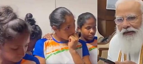 அழ வேண்டாம்: இந்திய ஹாக்கி வீராங்கனைகளுக்கு போனில் ஆறுதல் கூறிய பிரதமர் (விடியோ)