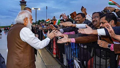 4 நாள் பயணமாக அமெரிக்கா சென்றுள்ள பிரதமர் நரேந்திர மோடிக்கு உற்சாக வரவேற்பு அளித்த இந்திய வம்சாவளிகள்