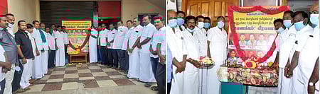 மொழிப்போா் தியாகிகளுக்கு திமுக, அதிமுக கட்சியினா் அஞ்சலி