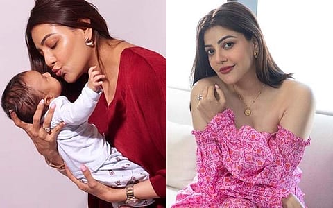 முதன்முறையாக தனது மகனின் முகத்தை ரசிகர்களுக்கு காட்டிய காஜல்