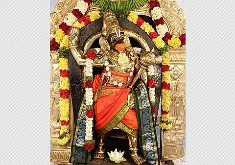 ஆஞ்சநேயர் சுவாமிக்கு செய்யப்பட்டிருந்த சிறப்பு அலங்காரம்