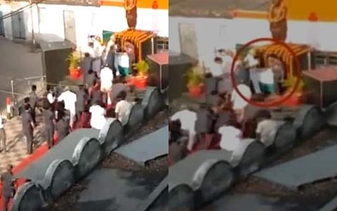 பிகார் முதல்வர் நிதிஷ் குமாரைத் தாக்கிய இளைஞர்: சொந்த ஊரில் நடந்த விபரீதம்!
