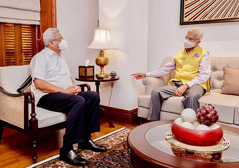 கோத்தபய ராஜபட்சவுடன் அமைச்சர் ஜெய்சங்கர்.