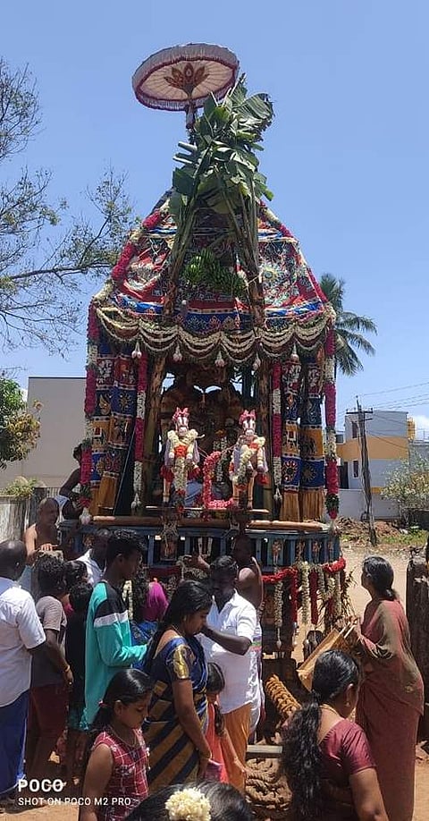 திருவிடந்தை நித்ய கல்யாண பெருமாள் கோயிலில் சித்திரைத் திருவிழா பிரம்மோற்சவ தேரோட்டம்