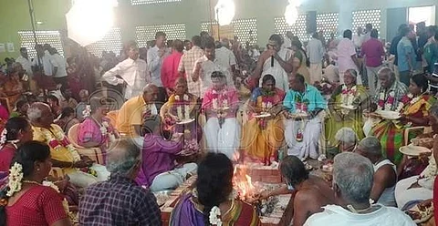 வாழப்பாடியில் 25 தம்பதிக்கு சஷ்டியப்த பூர்த்தி சதாபிஷேக மண விழா