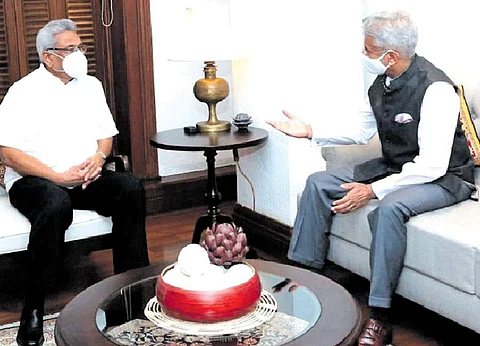 இலங்கை அதிபர் கோத்தபய ராஜபட்ச- மத்திய வெளியுறவு அமைச்சர் எஸ்.ஜெய்சங்கர்