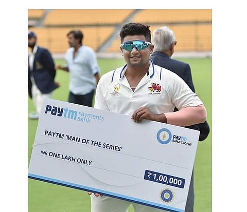 ரஞ்சி கோப்பையின் தொடர் நாயகன் விருது: சர்ஃபராஸ் கான்