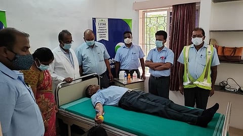 புலியூா் செட்டிநாடுசிமெண்ட் ஆலையில் ரத்த தான முகாம்