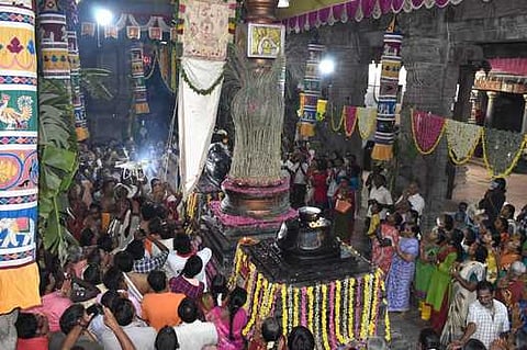 கடலூா் பாடலேஸ்வரா் கோயிலில் வைகாசிப் பெருவிழா கொடியேற்றம்