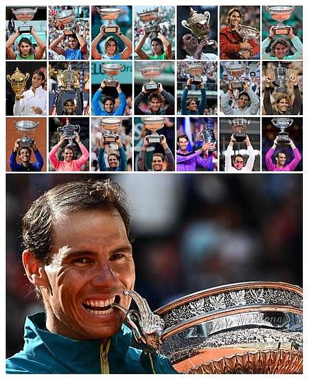 சாம்பியன் நடால்: பிரெஞ்சு ஓபன்-14,  கிராண்ட்ஸ்லாம்-22