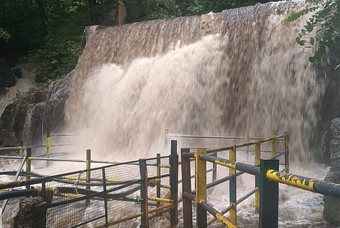 வெள்ளப்பெருக்கில் சுருளி அருவி