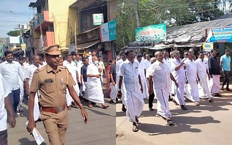 முன்னாள் எம்.எல்.ஏ.பி.ராசமாணிக்கம் தலைமையில் & திமுகவினர்  ஒன்றியக்குழுத்தலைவர் சோம.செந்தமிழ்ச்செல்வன் தலைமையில்