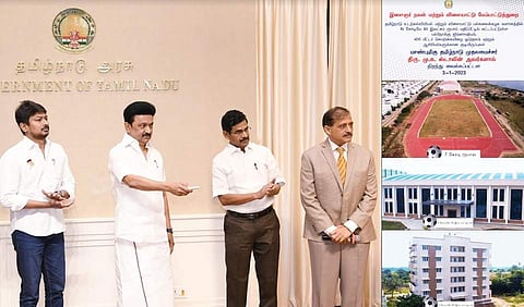 பல்நோக்கு உடற்பயிற்சிக்கூடம், செயற்கையிழை ஓடுதளம்: முதல்வர் ஸ்டாலின் திறந்து வைத்தார்