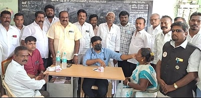 குடியாத்தத்தில் திங்கள்கிழமை நடைபெற்ற இலவச பொது மருத்துவ முகாம்.