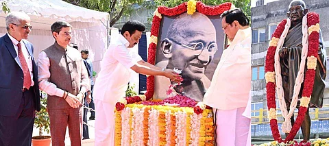 காந்தி பிறந்தநாள்: ஆளுநர் ஆர்.என்.ரவி, முதல்வர் மு.க. ஸ்டாலின் மரியாதை!