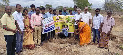 மரக்கன்றுகள் நடும் விழாவில் பங்கேற்றோா்.