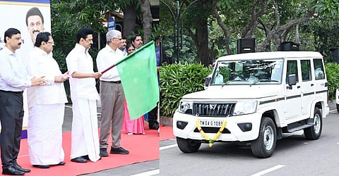நீர்வளத்துறை சார்பில் உதவி செயற்பொறியாளர்களின் பயன்பாட்டிற்காக 41 புதிய வாகனங்களின் பயன்பாட்டை துவக்கிவைத்த முதல்வர் மு.க.ஸ்டாலின்.
