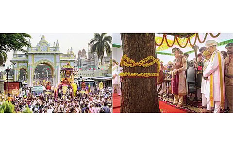 மைசூரு தசரா திருவிழா நிறைவு: யானைகள் ஊா்வலத்தை முதல்வா் சித்தராமையா தொடங்கி வைத்தாா்