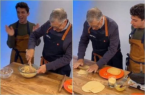 ரொட்டி சுடும் பில்கேட்ஸ்! இந்திய இசையமைப்பாளர் பாடலுடன்...