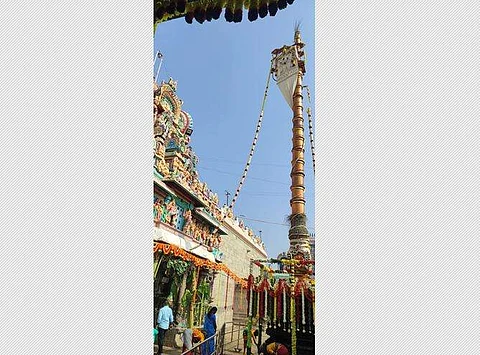 திருவாரூர் தியாகராஜ சுவாமி கோயிலில் வியாழக்கிழமை நடைபெற்ற பங்குனி உத்திரப் பெருவிழா கொடியேற்றம்.