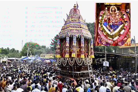 வீரபாண்டி கெளமாரியம்மன் கோயில் சித்திரைத் திருவிழா தேரோட்டம்