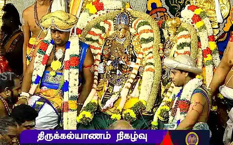 மதுரை மீனாட்சி - சுந்தரேசுவரா் திருக்கல்யாண வைபவம் கோலாகலம்