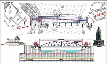 குமரியில் விவேகானந்தா் மண்டபம் - திருவள்ளுவா் சிலை இடையே கண்ணாடிக் கூண்டுப் பாலம்: அமைச்சா் எ.வ. வேலு இன்று அடிக்கல் நாட்டுகிறாா்