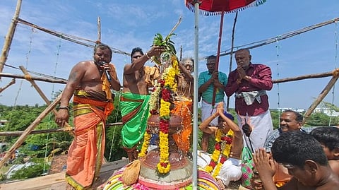 திருக்குண்டையூா் ரிஷபபுரீஸ்வா் கோயில் கும்பாபிஷேகம்