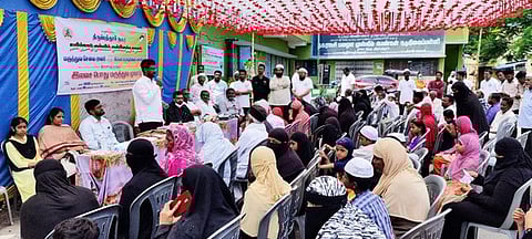 நிகழ்ச்சியில் பேசிய மனித நேய மக்கள் கட்சி மாநில பொதுச் செயலரும், எம்எல்ஏவுமான ப.அப்துல் சமது.