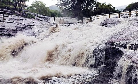 கும்பக்கரை அருவியில் வெள்ளப் பெருக்கு