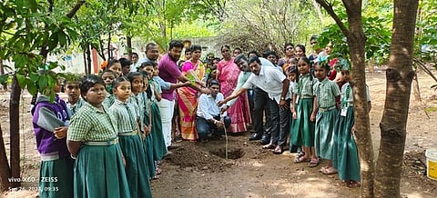 பள்ளியில் மரக்கன்றுகள் நடும் விழா