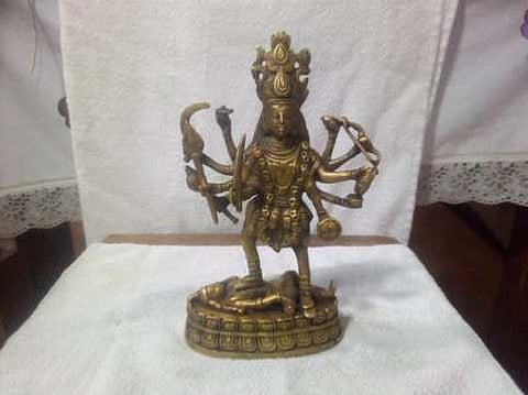 முசிறி காவிரி ஆற்றிலிருந்து ஐம்பொன் காளி சிலை கண்டெடுப்பு