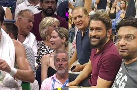 டென்னிஸ் போட்டியில் எம்.எஸ். தோனி! மக்களுடன் அமர்ந்து போட்டியைக் கண்ட விடியோ!