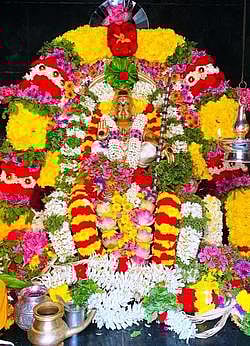 சிறப்பு  அலங்காரத்தில்  அருள்பாலித்த ஸ்ரீபாலசாஸ்தா ஐயப்பன்.