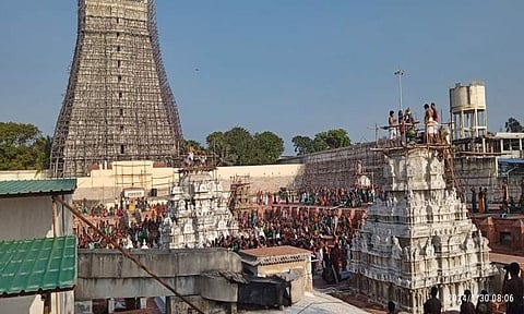 திருச்செந்தூர் முருகன் கோயிலில் நடைபெற்ற தை உத்திர வருஷாபிஷேக விழா.