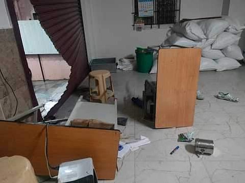 காளையனூரில் காட்டு யானைகளால் சேதப்படுத்தப்பட்ட சேமியா தயாரிப்பு நிறுவனம்.