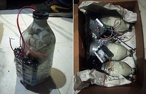 குடுவை வெடிகுண்டுகளுடன் பிடிபட்ட நபர்!