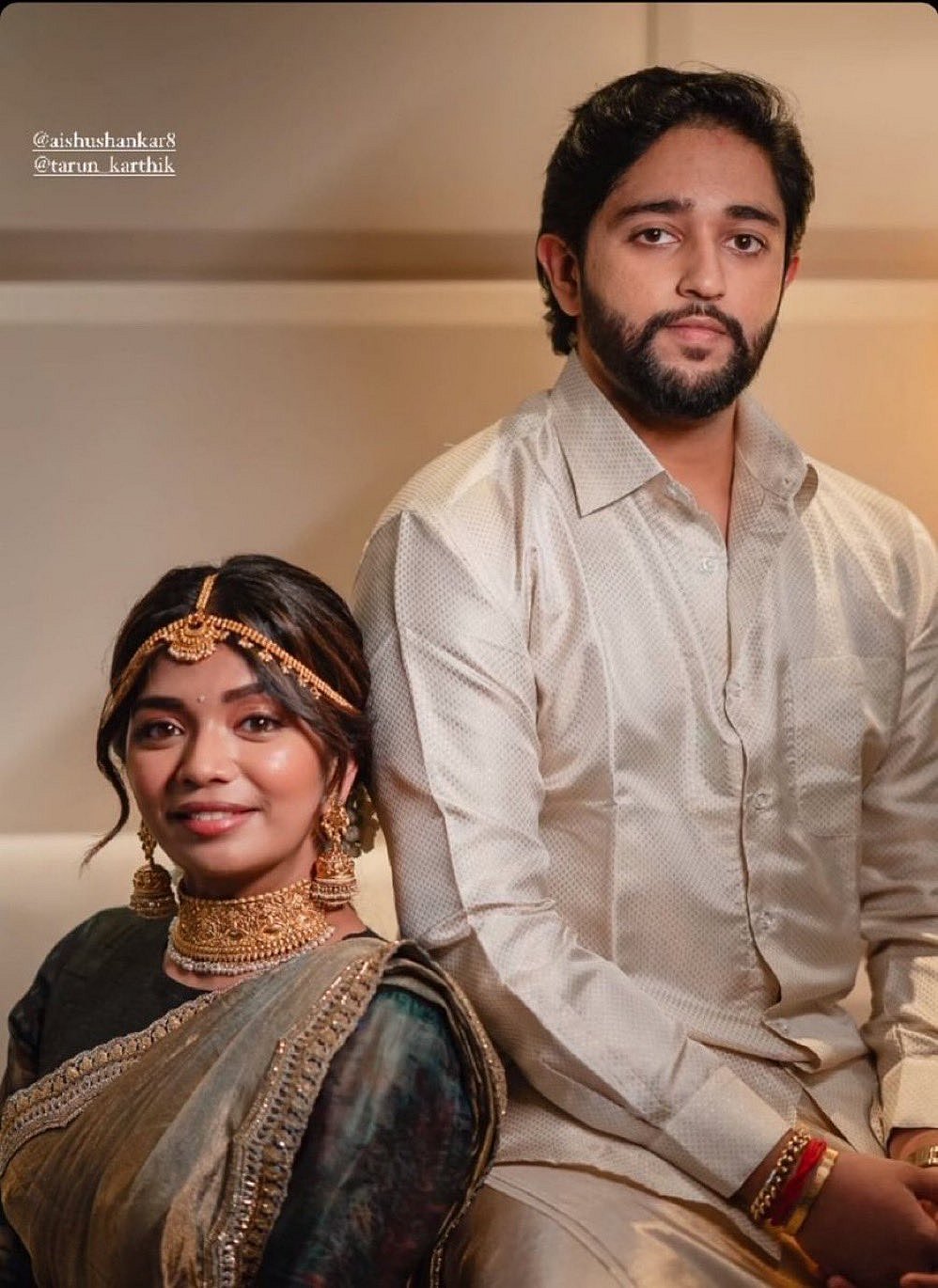 வருங்கால கணவருடன் ஐஸ்வர்யா.