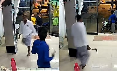 வடமாநில மாணவா்களை 
அரிவாளுடன் விரட்டிய இளைஞா்