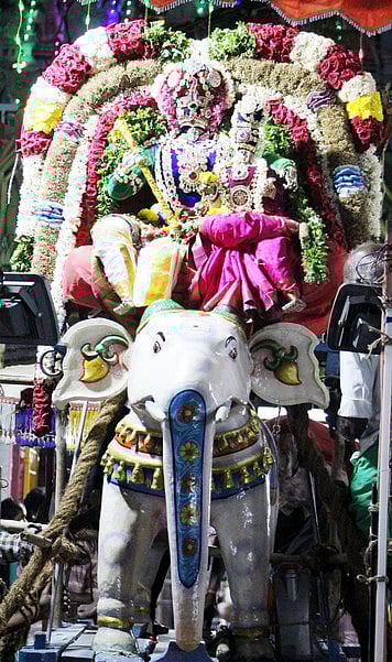 யானை வாகனத்தில் ஸ்ரீ நாகநாதா் வீதி உலா