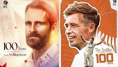 100வது டெஸ்ட்டில் 2 நியூசிலாந்து வீரர்கள்: சிறப்பு போஸ்டரை வெளியிட்ட ஐசிசி! 