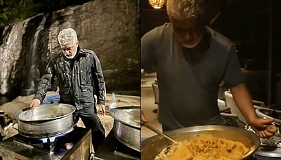 பயணத்தில் பைக்கர்களுக்காக பிரியாணி சமைத்த அஜித்! 