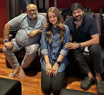 சிரஞ்சீவி, கீரவாணியுடன் நடிகை த்ரிஷா! 