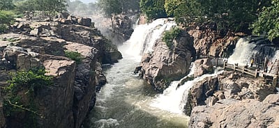 ஒகேனக்கல்: காவிரி ஆற்றில் திடீரென அதிகரித்து, குறைந்த நீர்வரத்து!