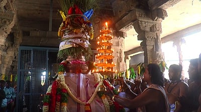 பாபநாசம் கோயிலில் சித்திரை விஷு திருவிழா கொடியேற்றம்