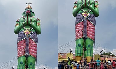 விழுப்புரம்: 90 அடி உயர ஆஞ்சனேயருக்கு 5000 லி பாலாபிஷேகம்!